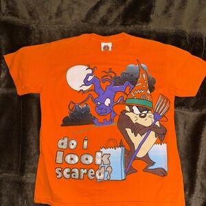 Vintage Taz Devil Halloween Warner Bros. Looney Tunes Orange Tee